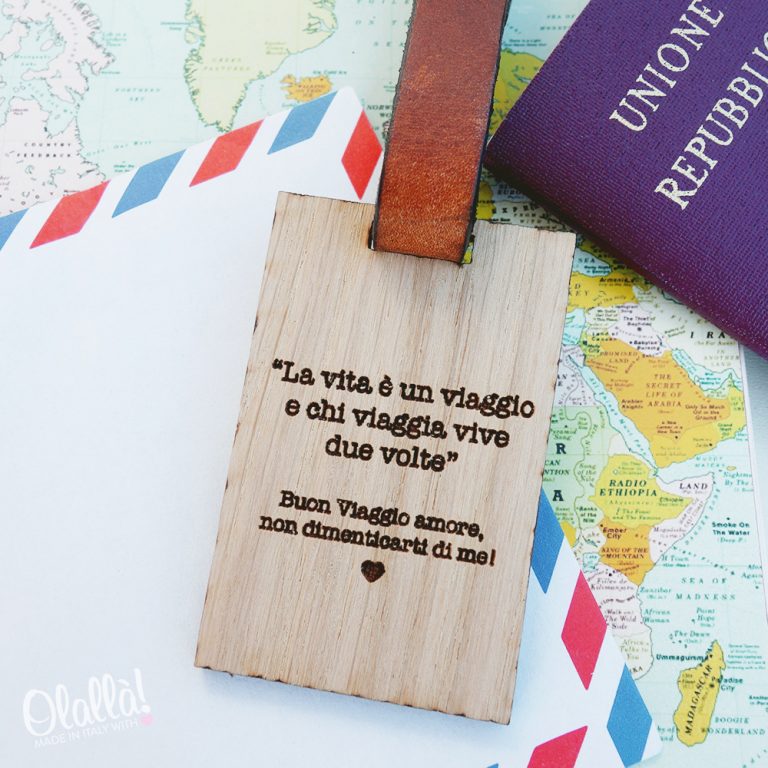 Tag da Viaggio in Legno Personalizzato  Tag da Viaggio in Legno Personalizzato