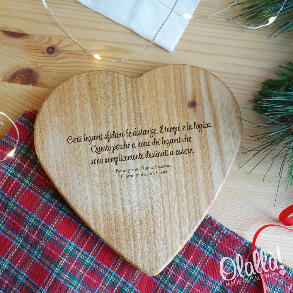 Frasi Per Questo Natale.Taglierino A Cuore Personalizzato Con Frase E Dedica Idea Regalo Primo Natale Olalla