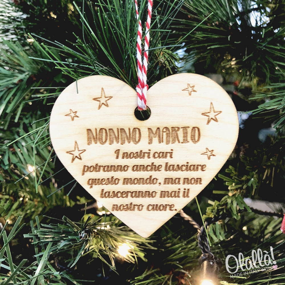 Frasi Di Natale Uniche.Addobbo Natalizio Cuore Con Frase Personalizzata Decorazione Da Appendere All Albero Di Natale Olalla