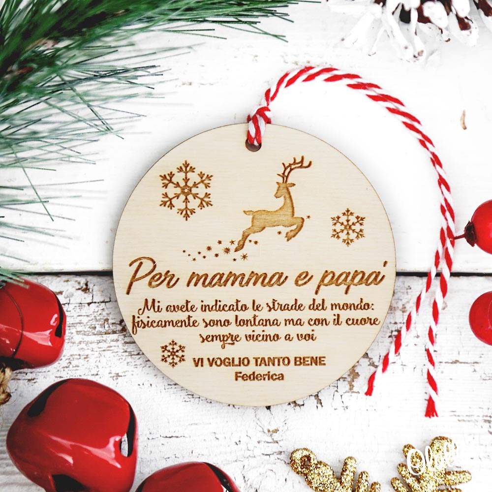 Idee Regalo Natale Zii.Decorazione Personalizzata In Legno Da Appendere All Albero Di Natale Idea Regalo Per La Famiglia Olalla