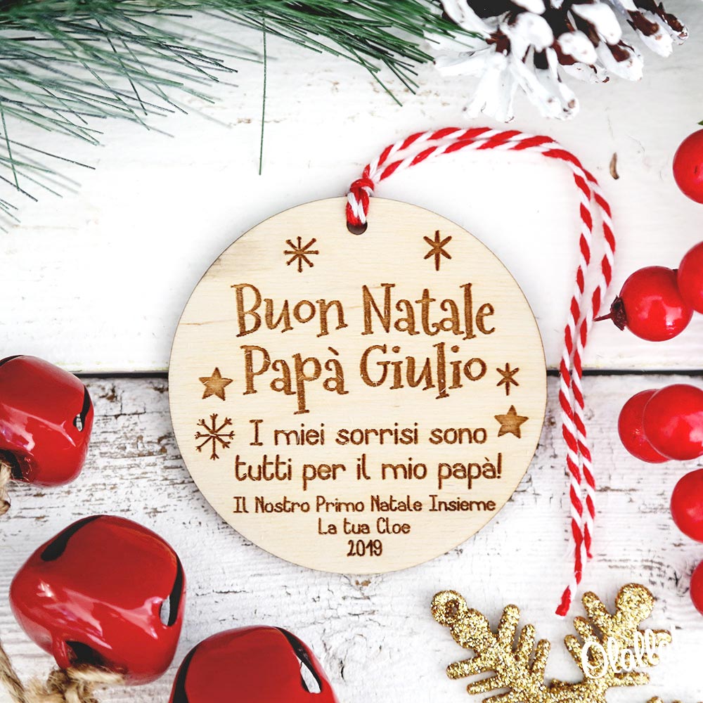 Auguri Buon Natale Mamma.Decorazione Personalizzata In Legno Da Appendere All Albero Di Natale Idea Regalo Per La Mamma Olalla