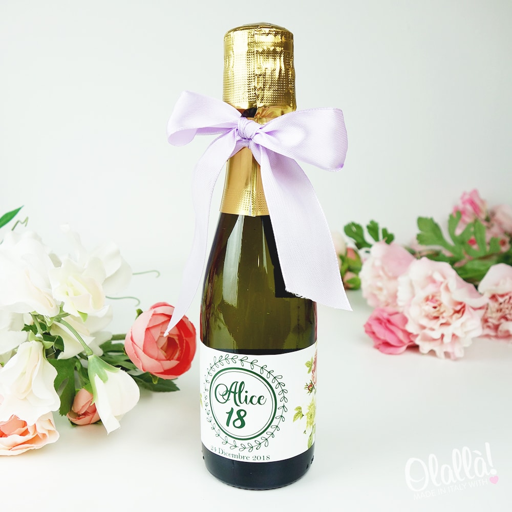 10 Mini Bottigliette Di Prosecco Personalizzate Con Nome Idea Bomboniera 18 Anni Olalla