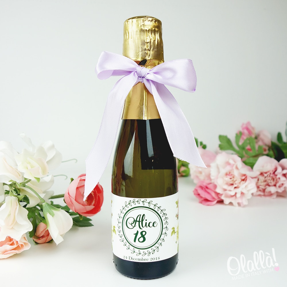 10 Mini Bottigliette Di Prosecco Personalizzate Con Nome Idea Bomboniera 18 Anni Olalla