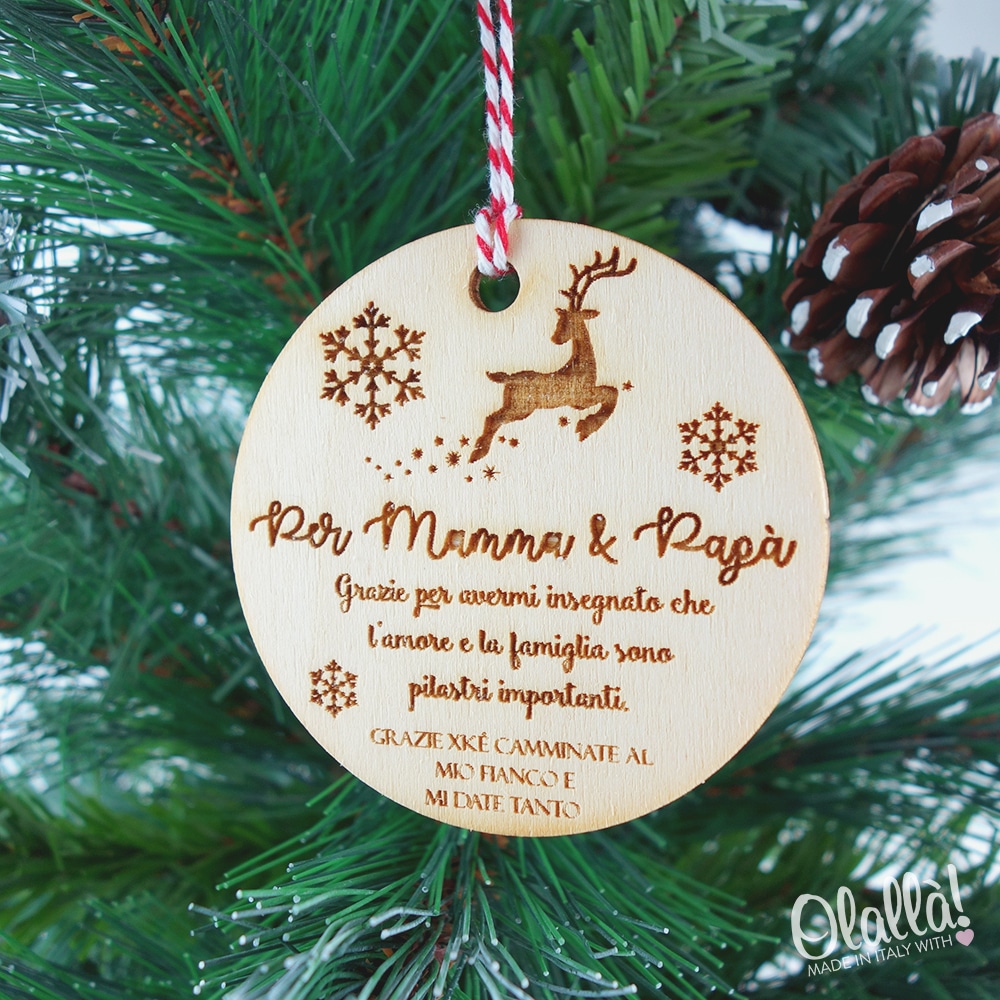 Regali Di Natale Mamma E Papa.Decorazione Personalizzata In Legno Da Appendere All Albero Di Natale Idea Regalo Per La Famiglia Olalla