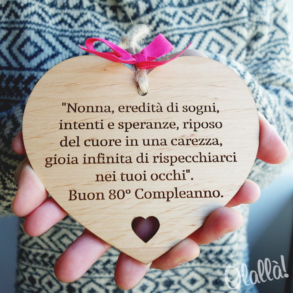 Targhetta A Cuore In Legno Con Frase Personalizzata Idea Regalo Nonna Olalla