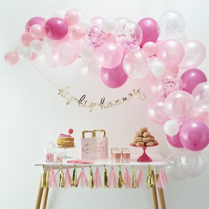 Ghirlanda di Palloncini Colorati Rosa e Fucsia per Battesimo o Compleanno  Femminuccia