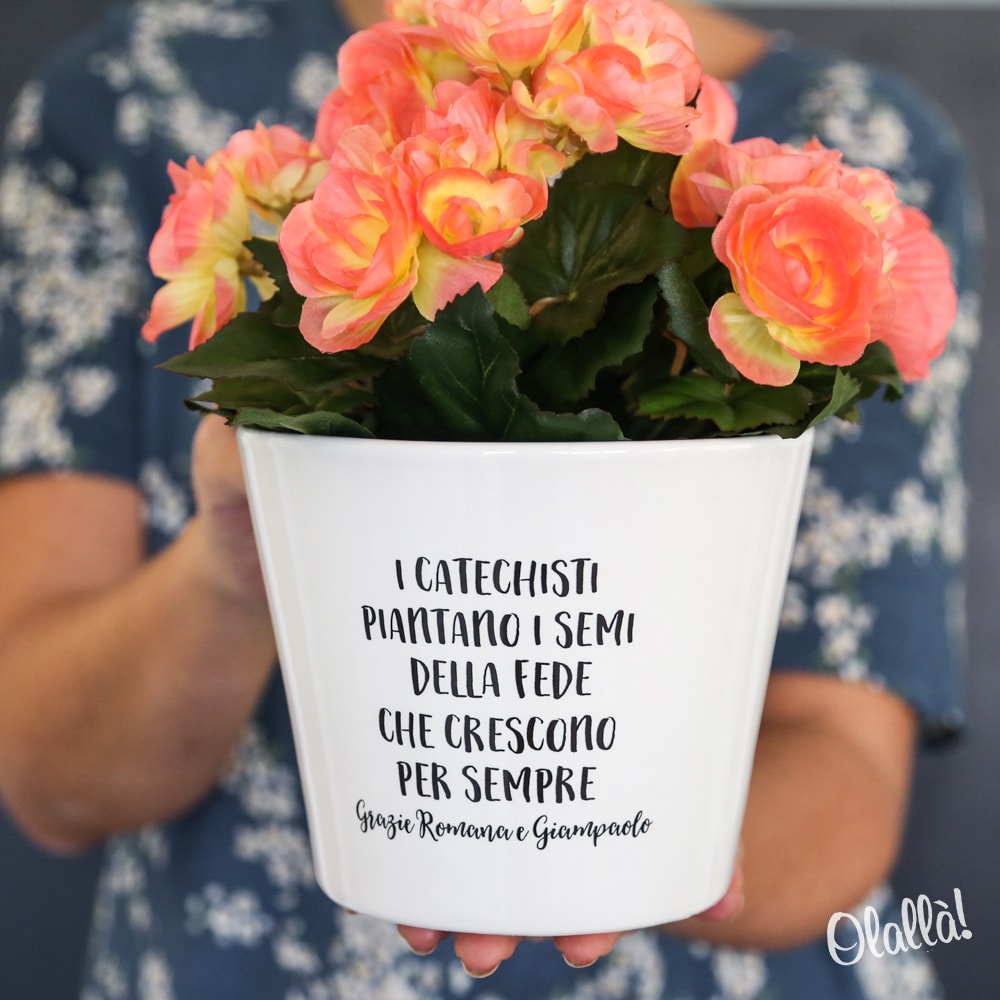 Vaso In Ceramica Personalizzato Con Albero E Nomi Alunni Regalo Maestre Olalla