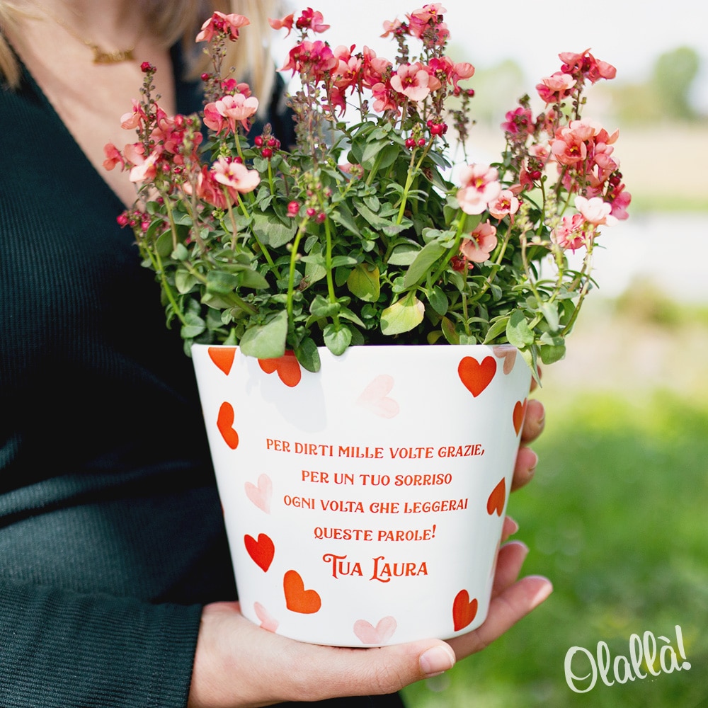 Vaso Di Ceramica Personalizzabile Con Frase Idea Regalo Festa Della Mamma Olalla