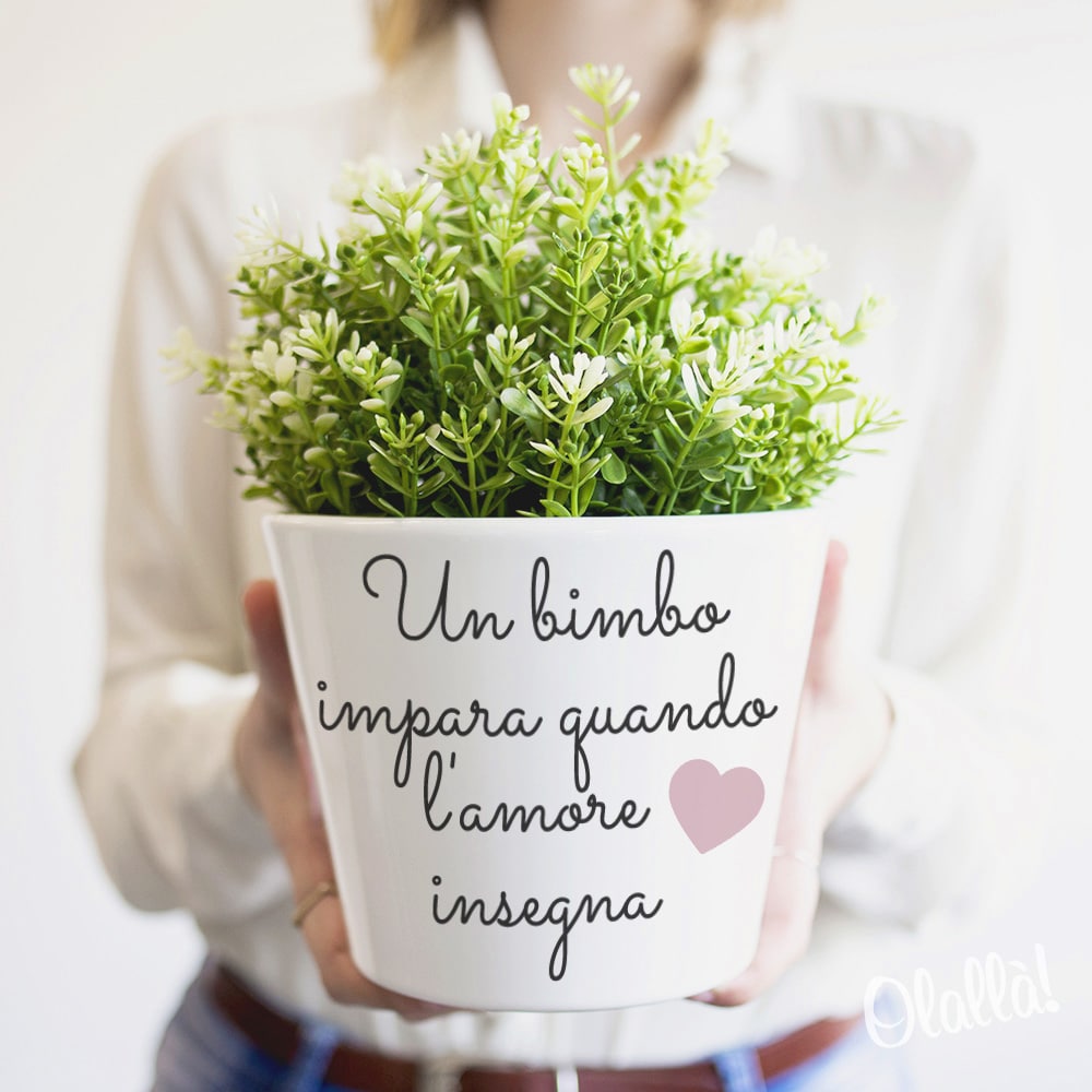 Vaso Di Ceramica Con Frase E Dedica Regalo Maestre Olalla