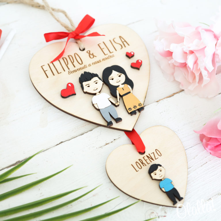 Targa In Legno A Forma Di Cuore The Plum Penguin - Regalo Per Lunghe