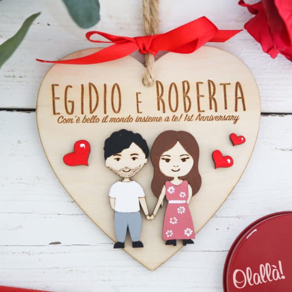 The Plum Penguin Targa natalizia in legno fatta a mano, da