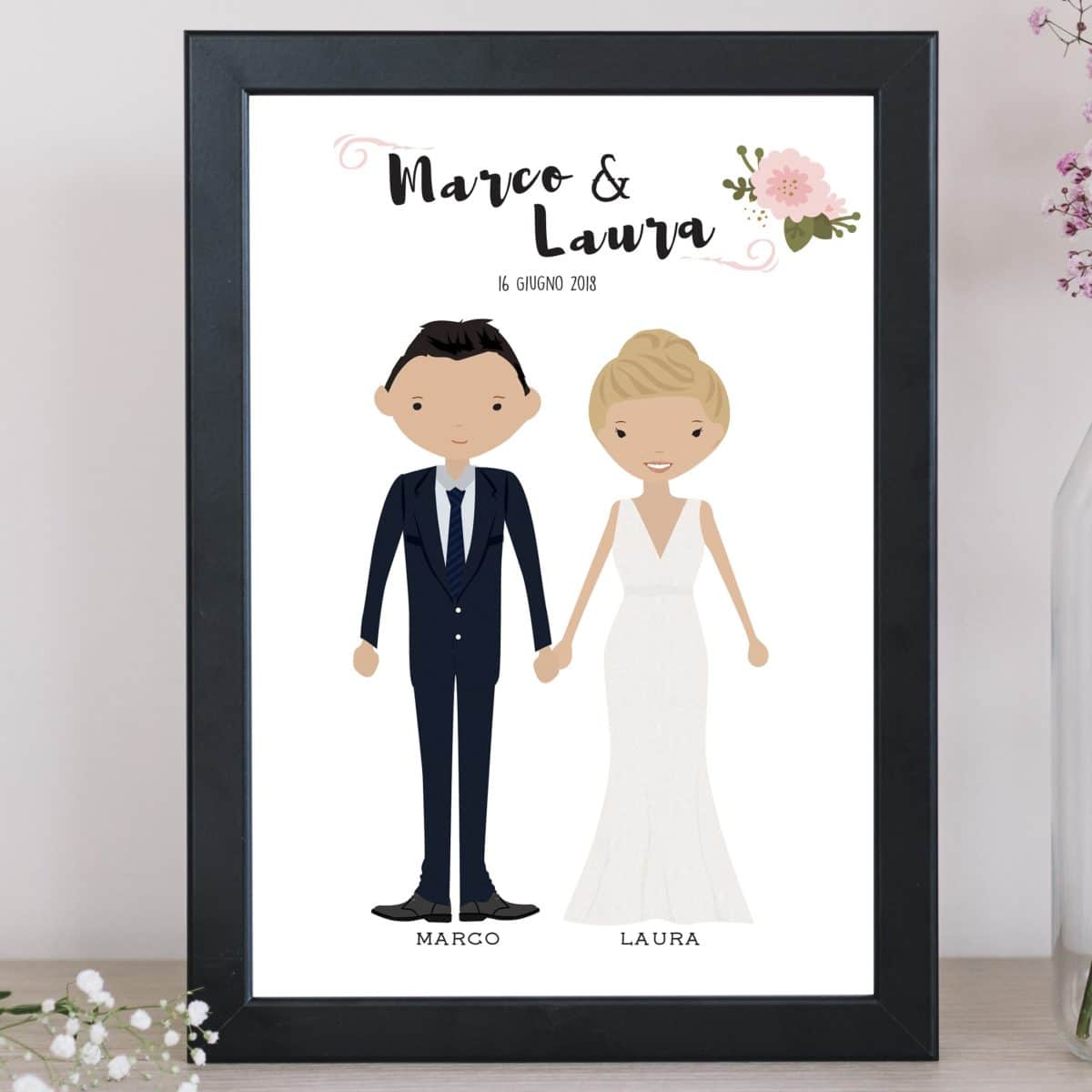 illustrazione-sposi-personalizzata-regalo-matrimonio