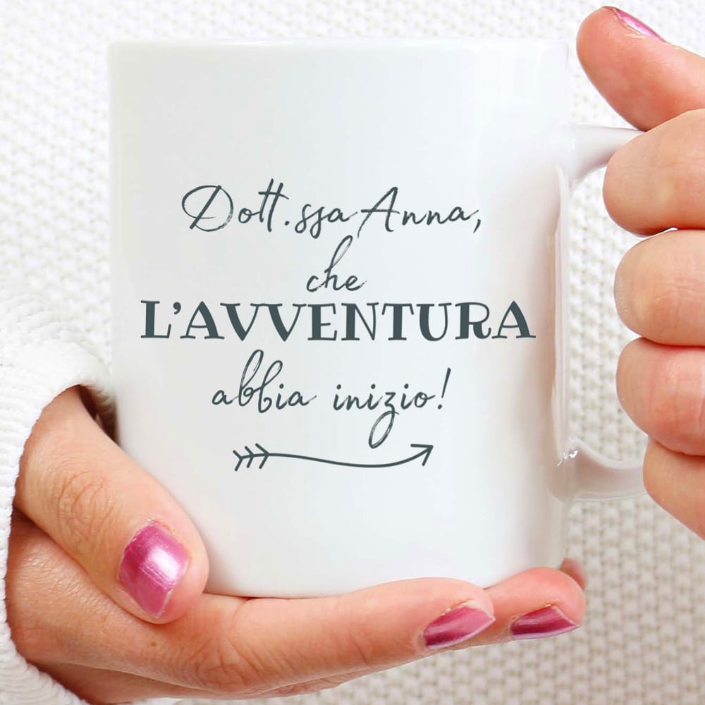 Tazza Personalizzata con Dedica e Cuoricini - Regalo Laurea Ragazza