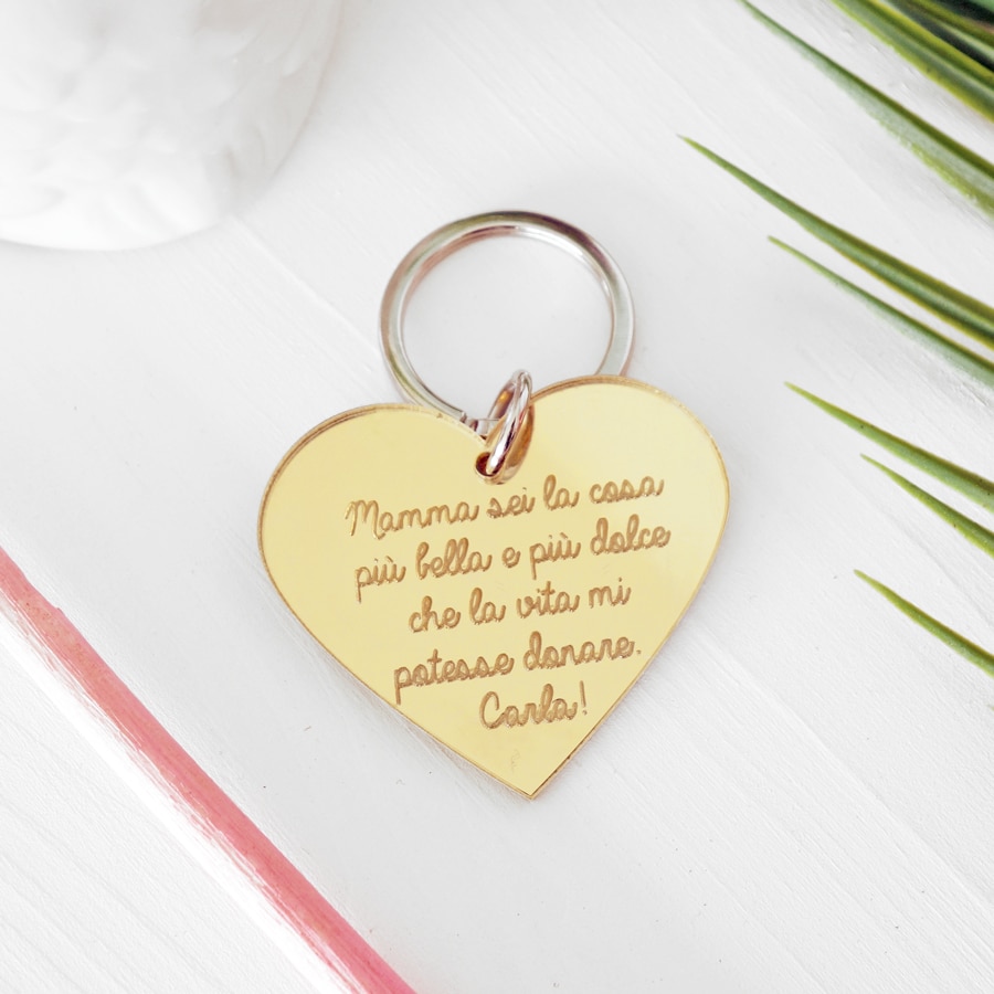 Personalizzato Mum Cuore Portachiavi Portachiavi Incisione personalizzata GRATIS