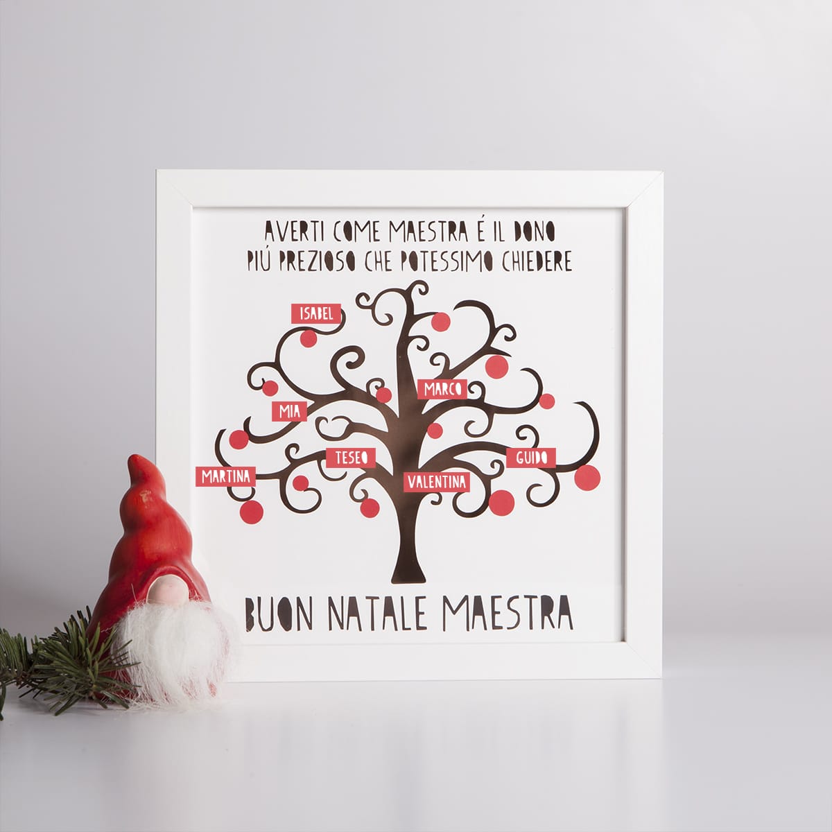 Frasi Natale Vita.Quadretto Tridimensionale Personalizzato Con Albero Della Vita Regalo Natale Maestra Olalla