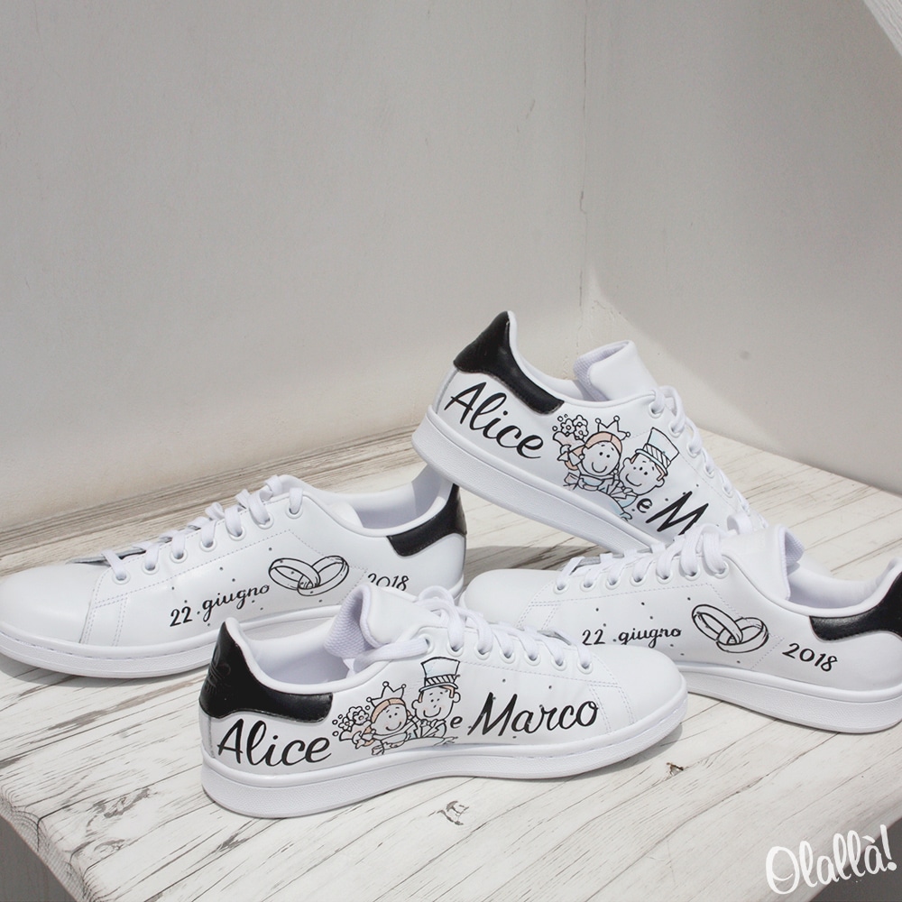 Scarpe Adidas Stan Smith Personalizzate con Disegni e Scritte a Tema  Matrimonio - Regalo Sposi | Olalla