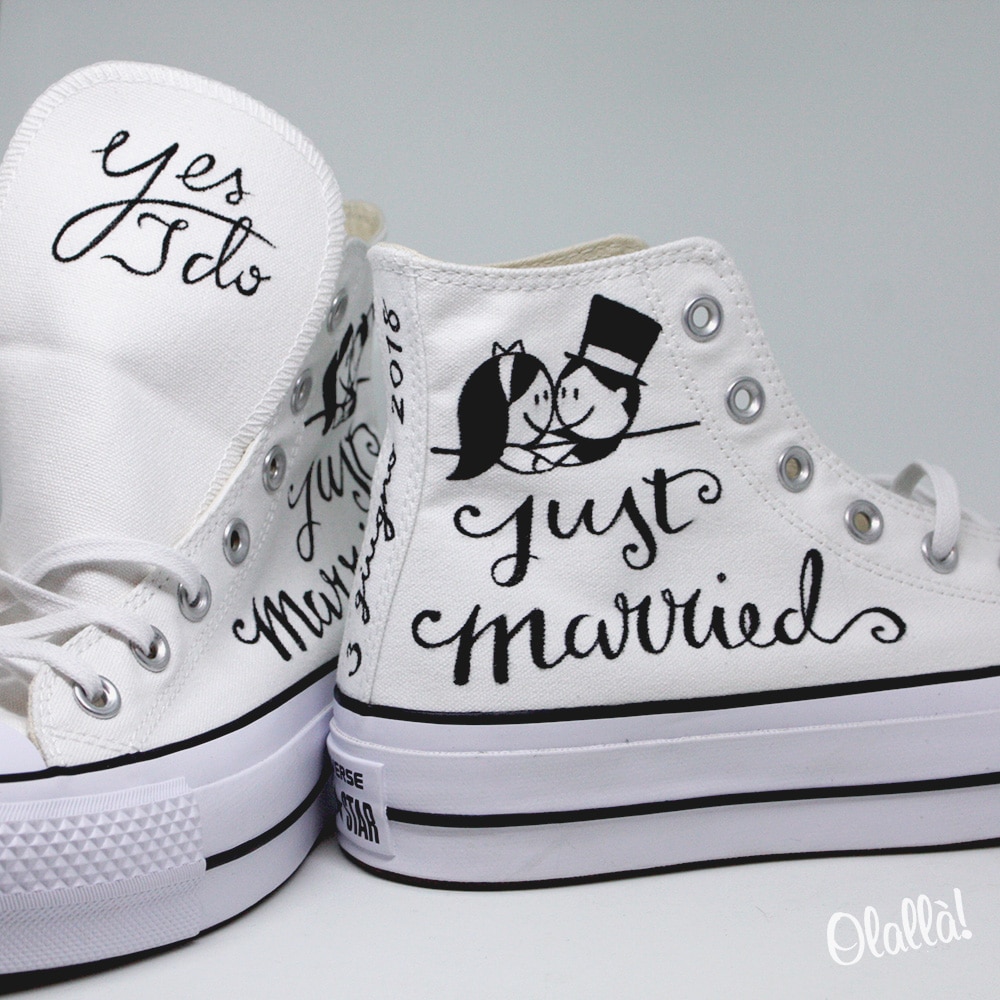 Scarpe Converse All Star Personalizzate con Disegni e Scritte a Tema  Matrimonio - Regalo Sposi | Olalla