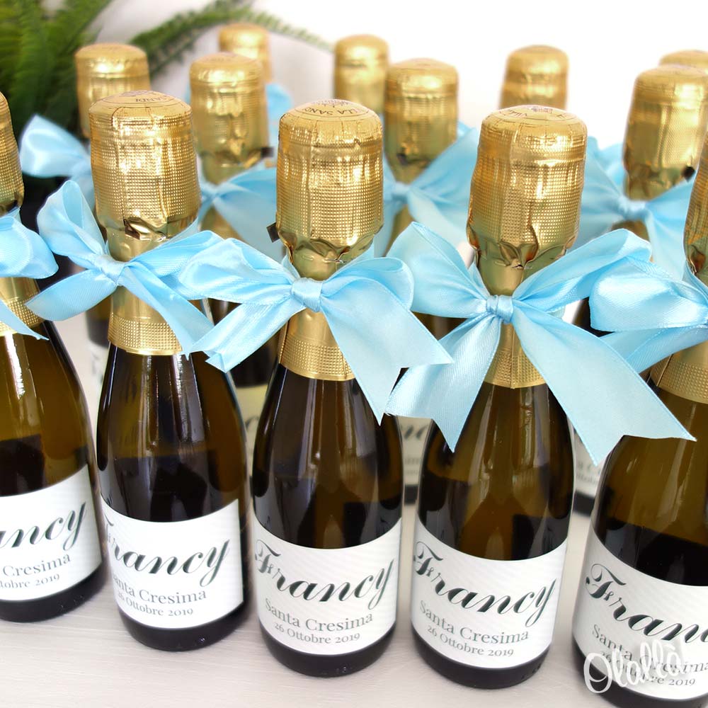 Bottigliette di Prosecco con Etichetta Personalizzabile - Bomboniera  Cresima, Comunione o Battesimo