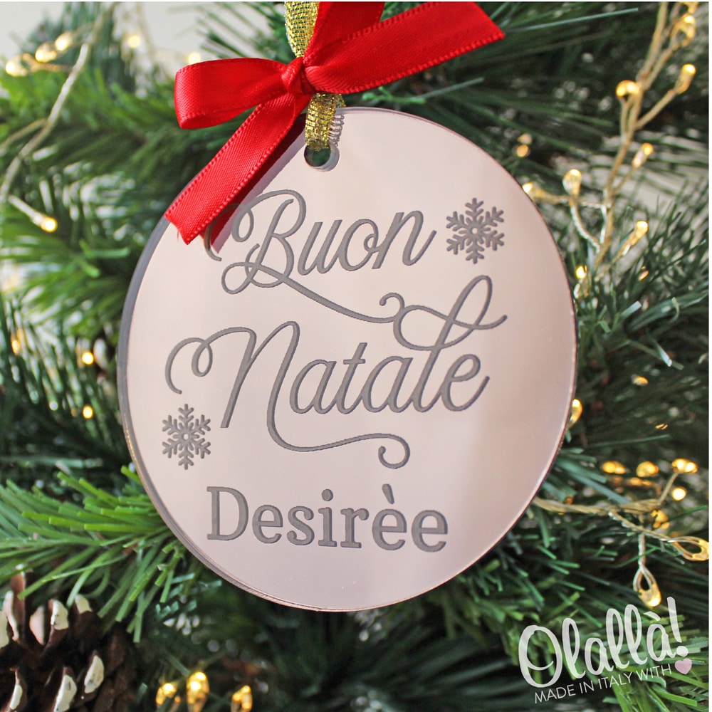 Frasi Sulle Palline Di Natale.Decorazione In Plexiglass Da Appendere All Albero Di Natale Personalizzata Con Nome E Frase Olalla