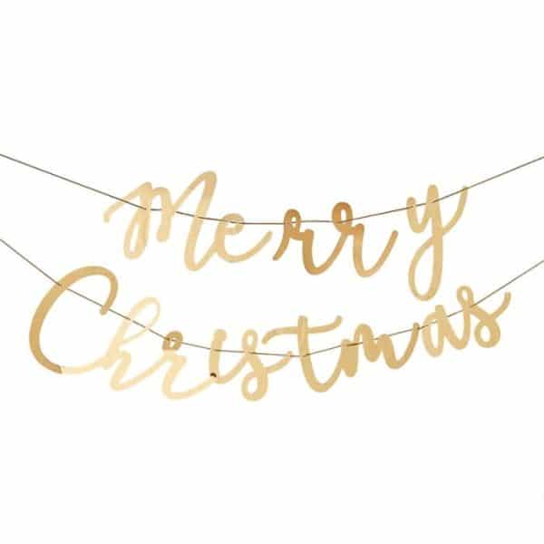 Festone Ghirlanda in Acrilico Oro Metallizzato "Merry Christmas" - immagine 2
