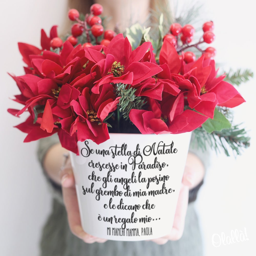 Frasi Sui Regali Di Natale.Vaso Di Ceramica Personalizzato Con Frase E Foto Regali Di Natale Nonna Mamma Zia Amica Olalla