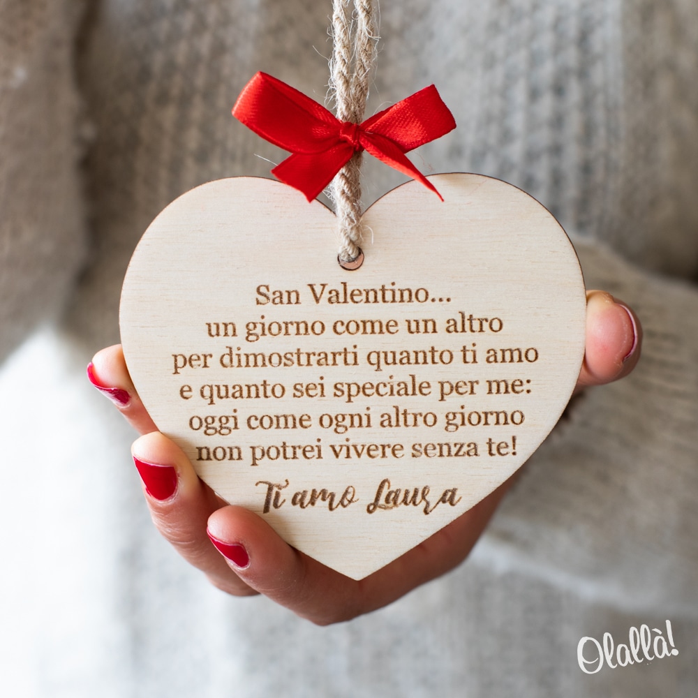 Targhetta Cuore in Legno di Betulla Personalizzata con Dedica – Idea Regalo San  Valentino o Anniversario