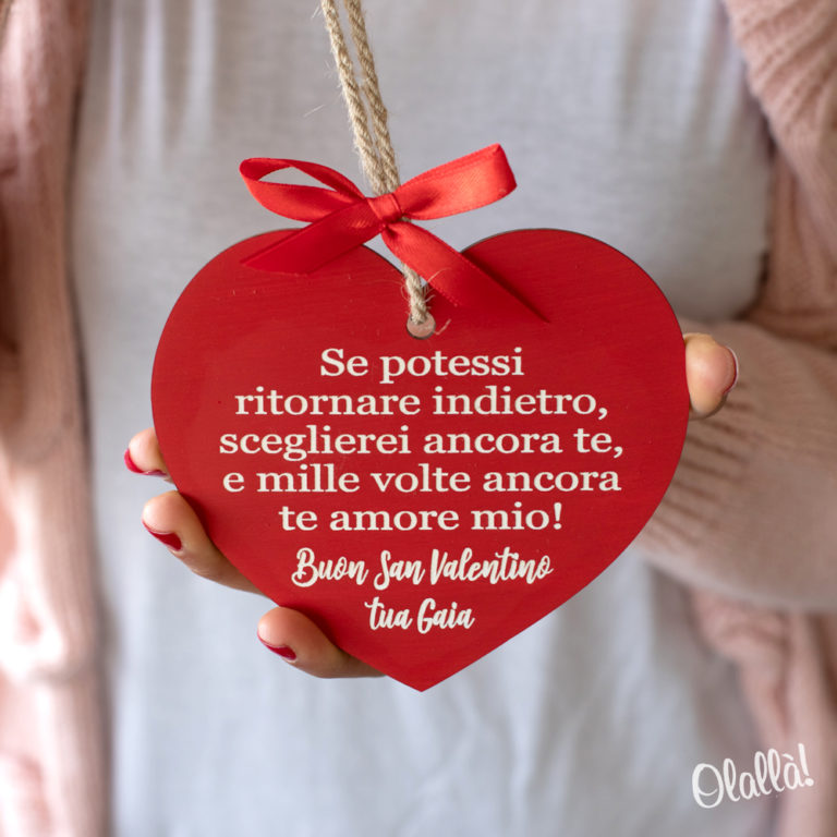 Targa Decorativa A Forma Di Cuore In Legno, 10 X 10 Cm, Regalo Per La