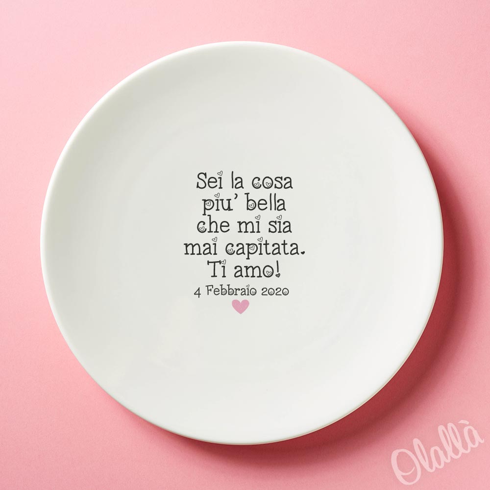 Piatto In Ceramica Personalizzato Con Messaggio Segreto Regalo Romantico Per Lei E Per Lui Olalla