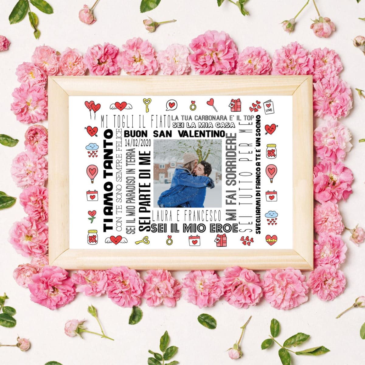 Stampa Digitale Personalizzata Con La Vostra Foto Nomi E Dediche D Amore Regalo San Valentino O Anniversario Olalla