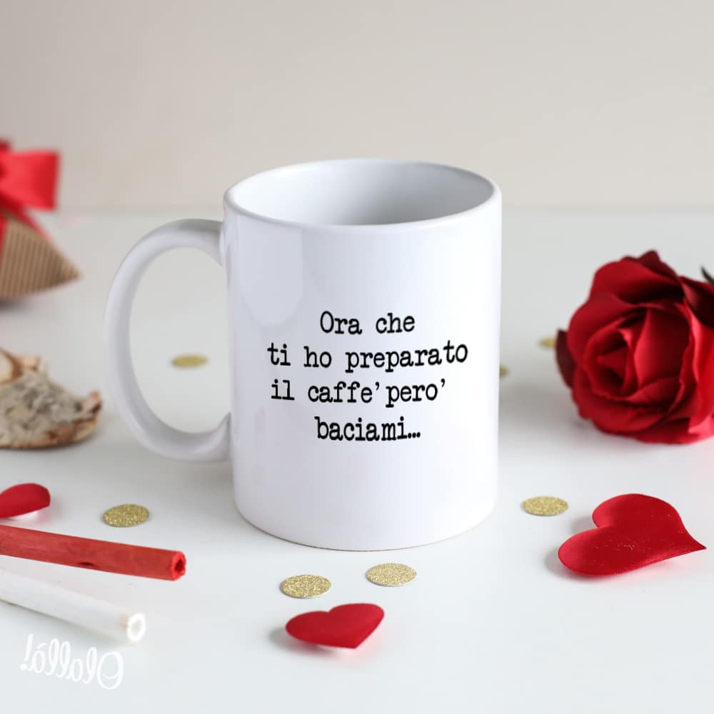 Tazza Personalizzata con Frase a Scelta in Stile Calligrafico – Idea Regalo  per S. Valentino, Anniversario, Compleanno