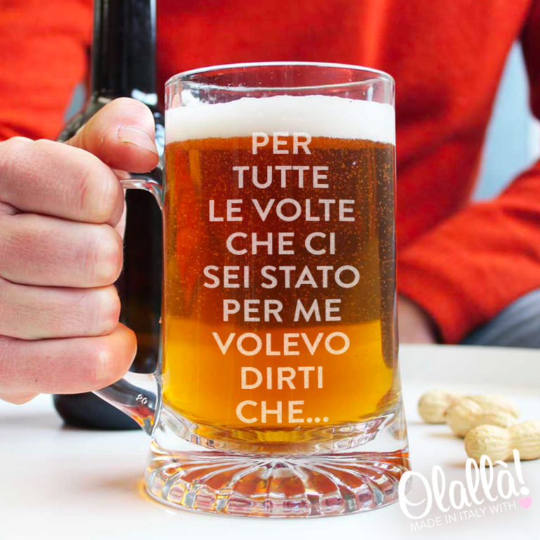 Boccale da Birra Personalizzato con la tua Frase Idea Regalo Festa