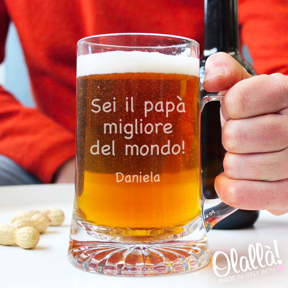 Bicchiere Da Birra Con Frase Fresca E Buona