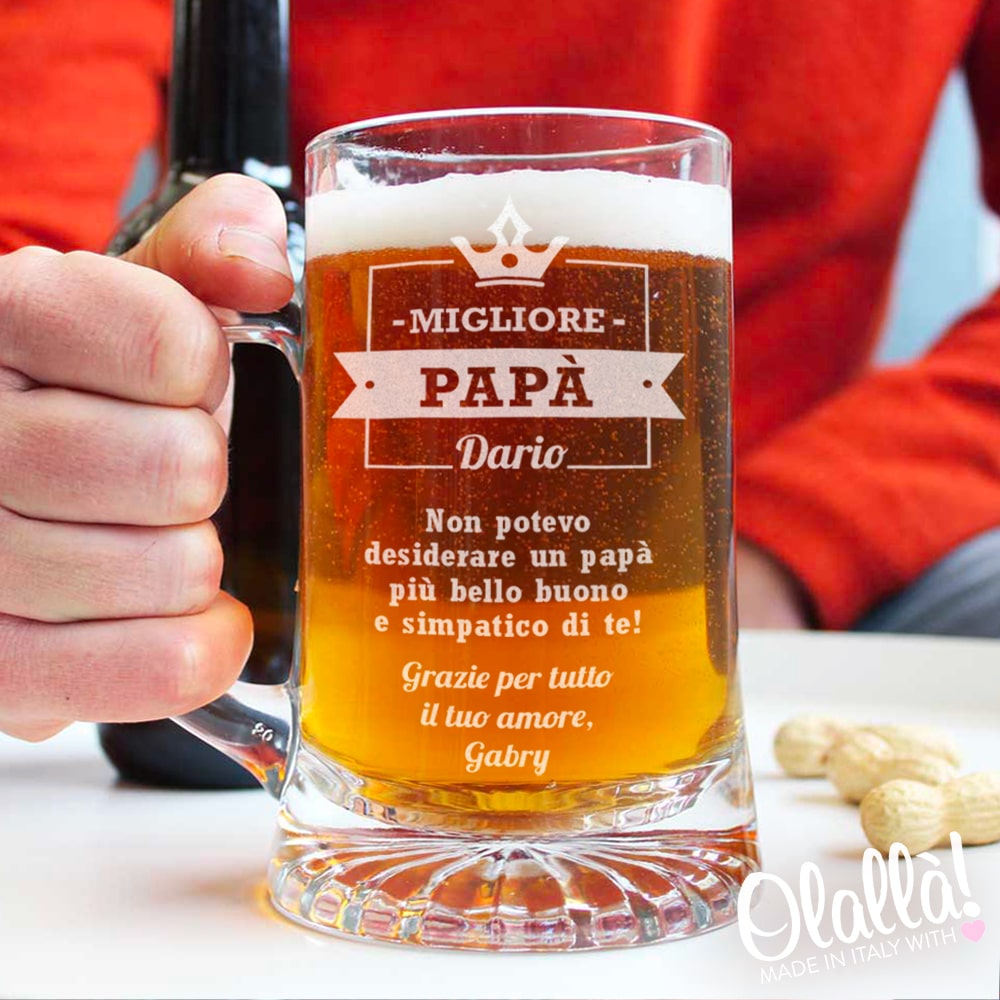 Boccale da Birra Festa del papà Buona Prima Festa del papà Idea Regalo Humor Beer Milk 