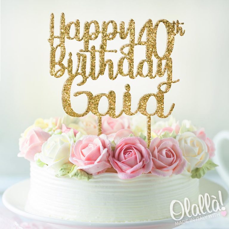 Cake Topper personalizzato 2 nomi e data | Decorazione della torta