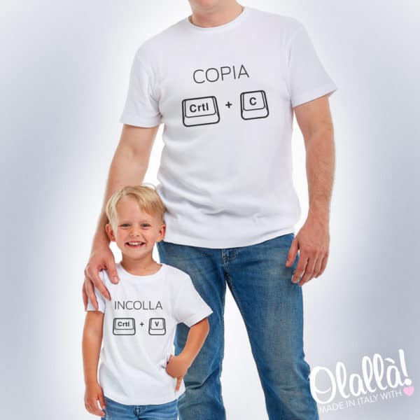 Abbigliamento Coordinato Famiglia T-Shirt Abbinata Papa E Figlio