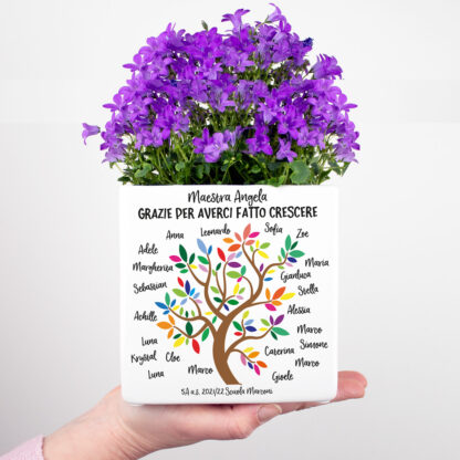 Vaso in Ceramica Personalizzato con Albero e Nomi Alunni - Idea Regalo Maestre, Fine Anno Scolastico - immagine 9