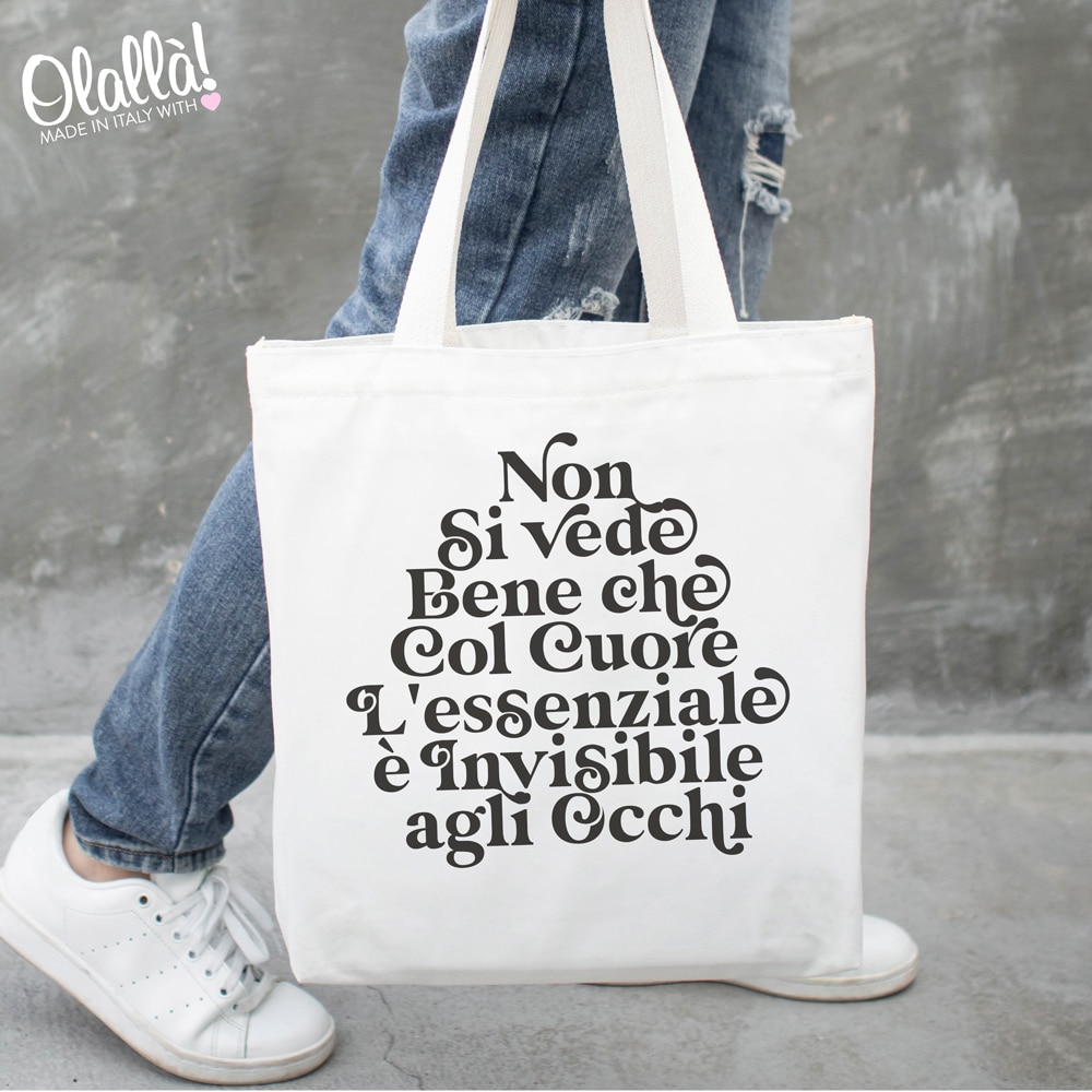 Borsa tote con cerniera, borsa con illustrazione citazione positiva, borsa  di tela, borsa da scuola, regalo per lei, regalo di compleanno, borsa della  spesa riutilizzabile -  Italia