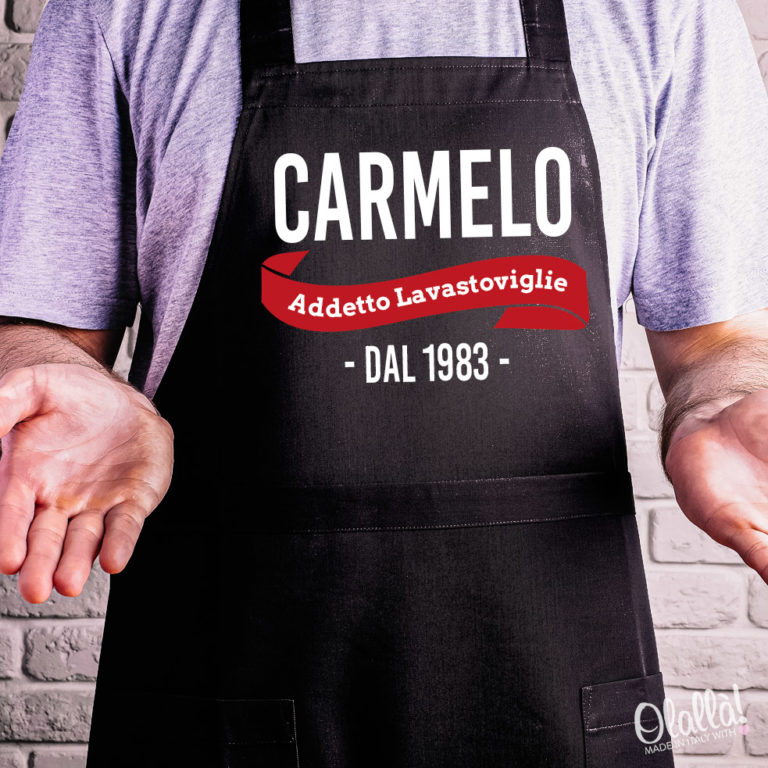 Grembiule Da Cucina In Lino Con Motivo Gatto - Personalizzato, Impermeabile Per Uomo E Donna