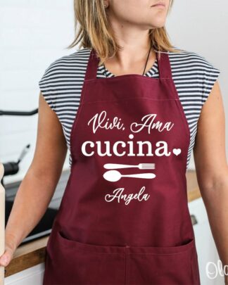 Grembiule Cucina - Sono Un Vero Scef Italiano - Idea Regalo - donna, uomo,  Festa Della Mamma, Papà, Amico, Chef, Barbecue, Divertente, Compleanno