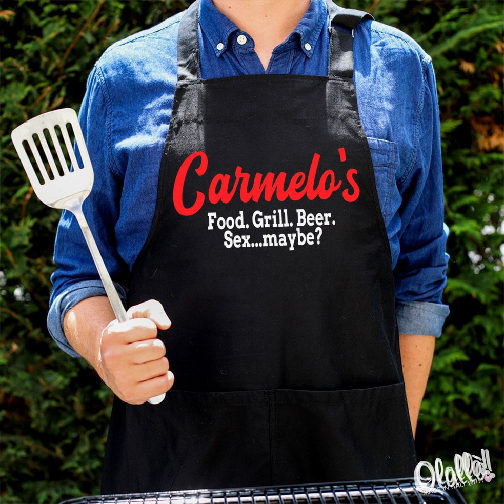 Grembiule Da Barbecue Personalizzato "Grillmeister" Con Nome - Regalo Originale Per Uomo