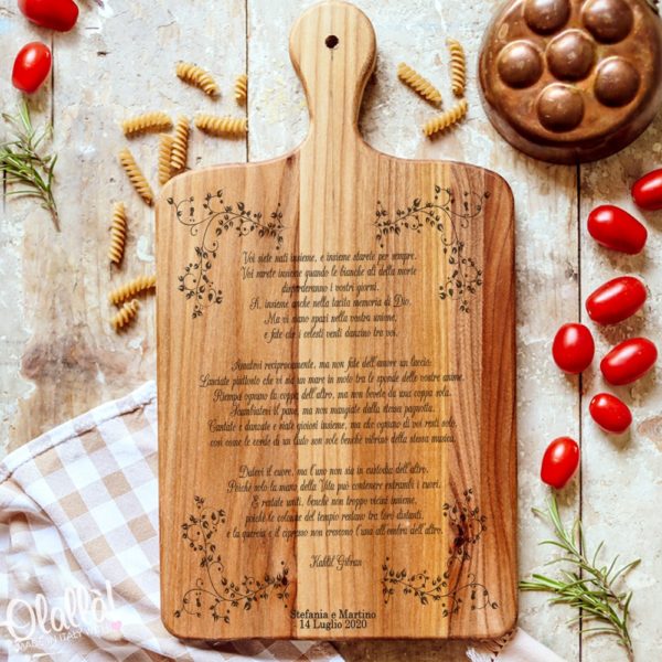 liere Personalizzabile Con Frase Del Poeta Kahlil Gibran I Nomi Degli Sposi E La Data Di Matrimonio Decoro Rametti E Foglie Olalla