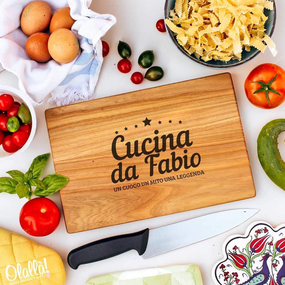 Tagliere in Legno con Manico Pizzeria da Personalizzabile con Nome e  Dedica - Idea Regalo Lui Papà Fidanzato