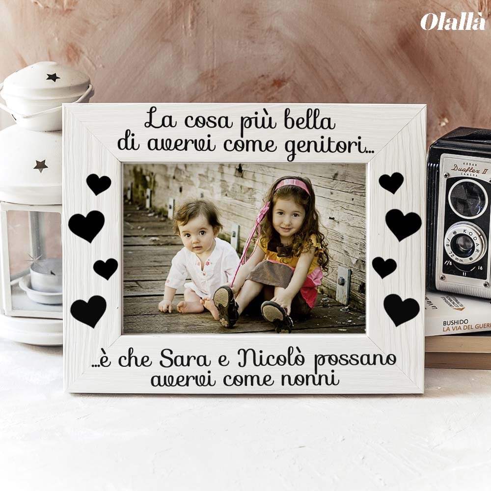 Cornice in Legno Personalizzata Avervi come Nonni - Idea Regalo Festa dei  Nonni, Neo Nonni