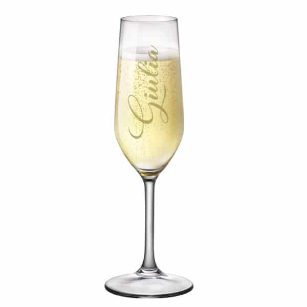 Bicchiere Flute Stretto Personalizzato con Nome Adesivo - Idea Regalo Natale, Idea Segnaposto - immagine 3