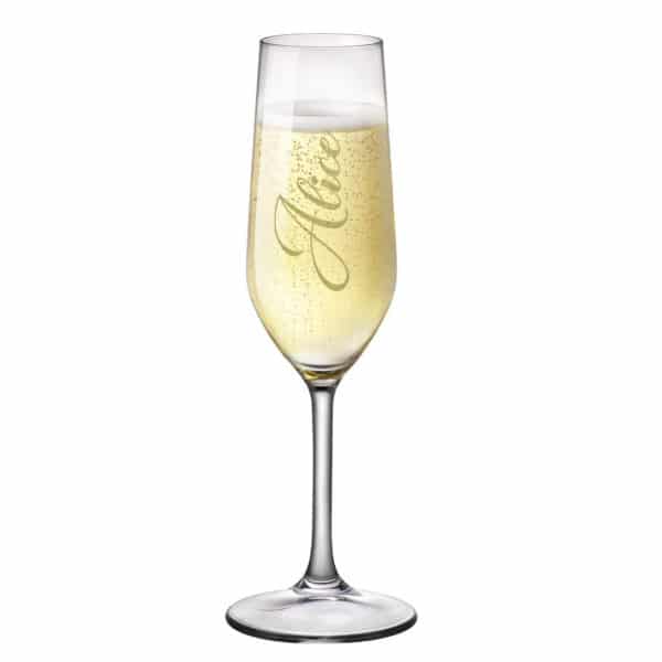 Bicchiere Flute Stretto Personalizzato con Nome Adesivo - Idea Regalo Natale, Idea Segnaposto - immagine 4