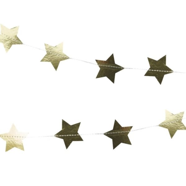 Ghirlanda di Stelline Dorate per Decoro Festa Compleanno Natale - immagine 2