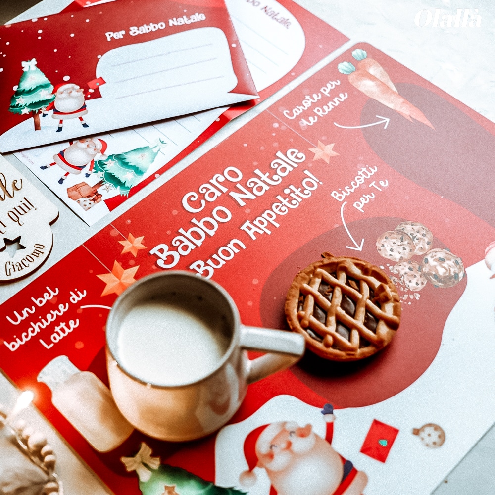 Idea Regalo Originale Bambino Bambina Idee Regali Bambini Natale Originali Invito e Tovaglietta per Babbo Natale Pergamena Risposta alla Lettera Babbo Natale