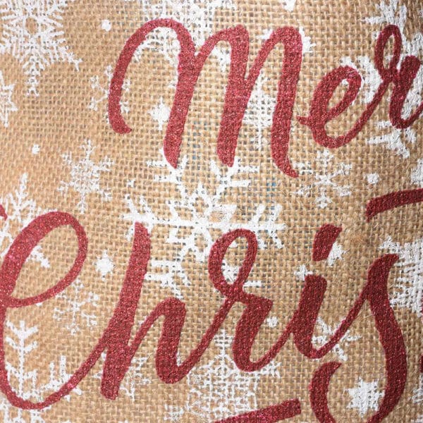 Sacca di Natale in Juta Con Scritta Merry Christmas e Decorazioni Natalizie - Regalo Natale - immagine 3