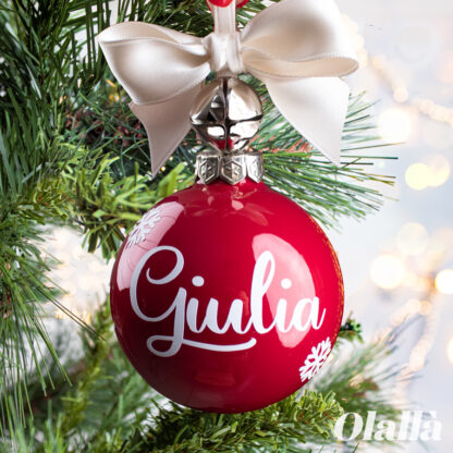 Pallina di Natale in Vetro Personalizzata con Nome