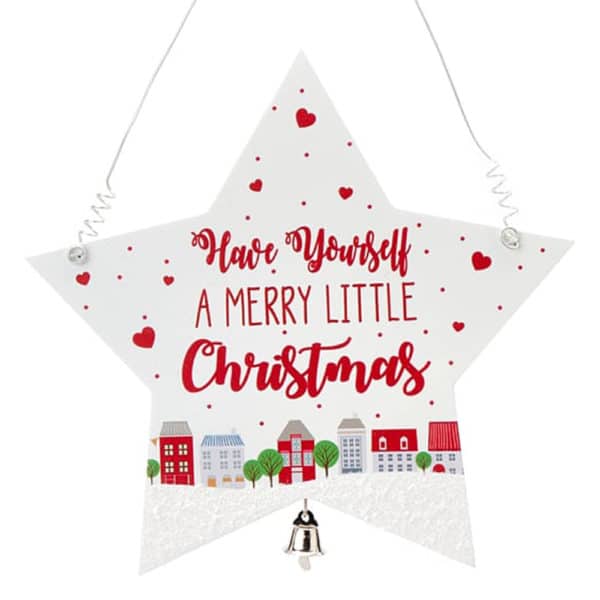 Targhetta da Appendere a Stella con Campanello Have Yourself a Very Merry Christmas - immagine 2